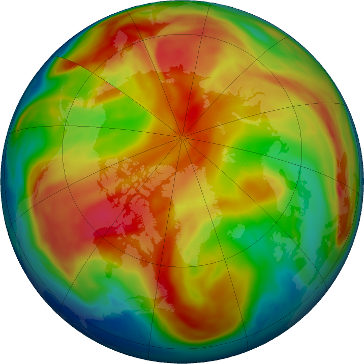 Arctic ozone map for 24 February 2019